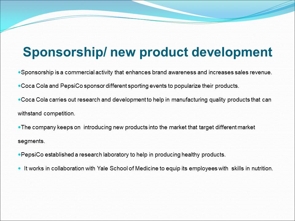 Sponsorship/ new product development