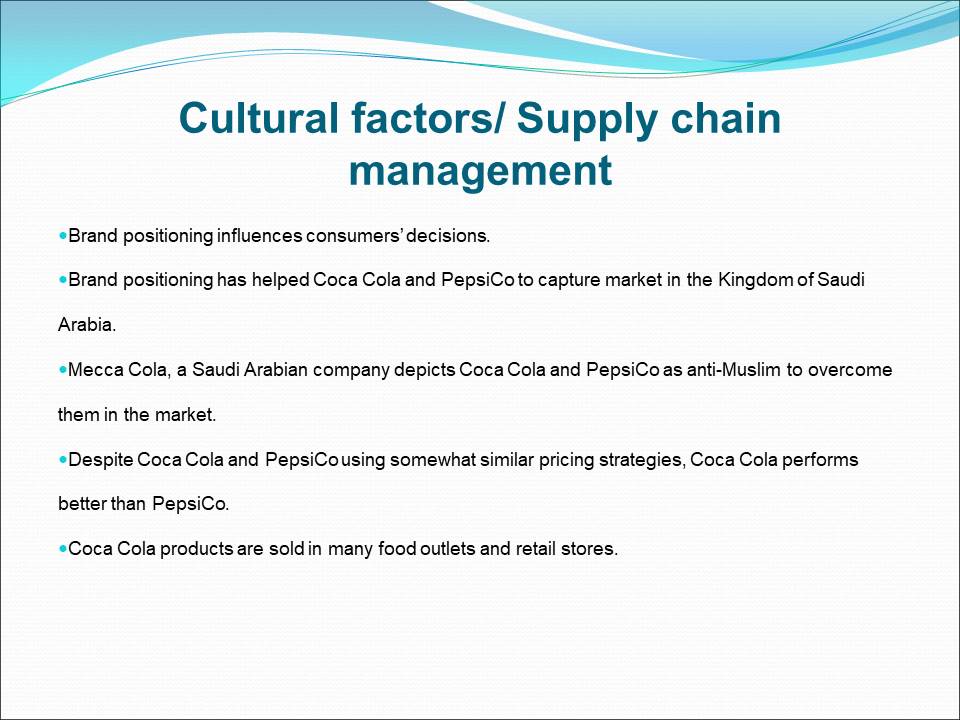 Cultural factors/ Supply chain management 