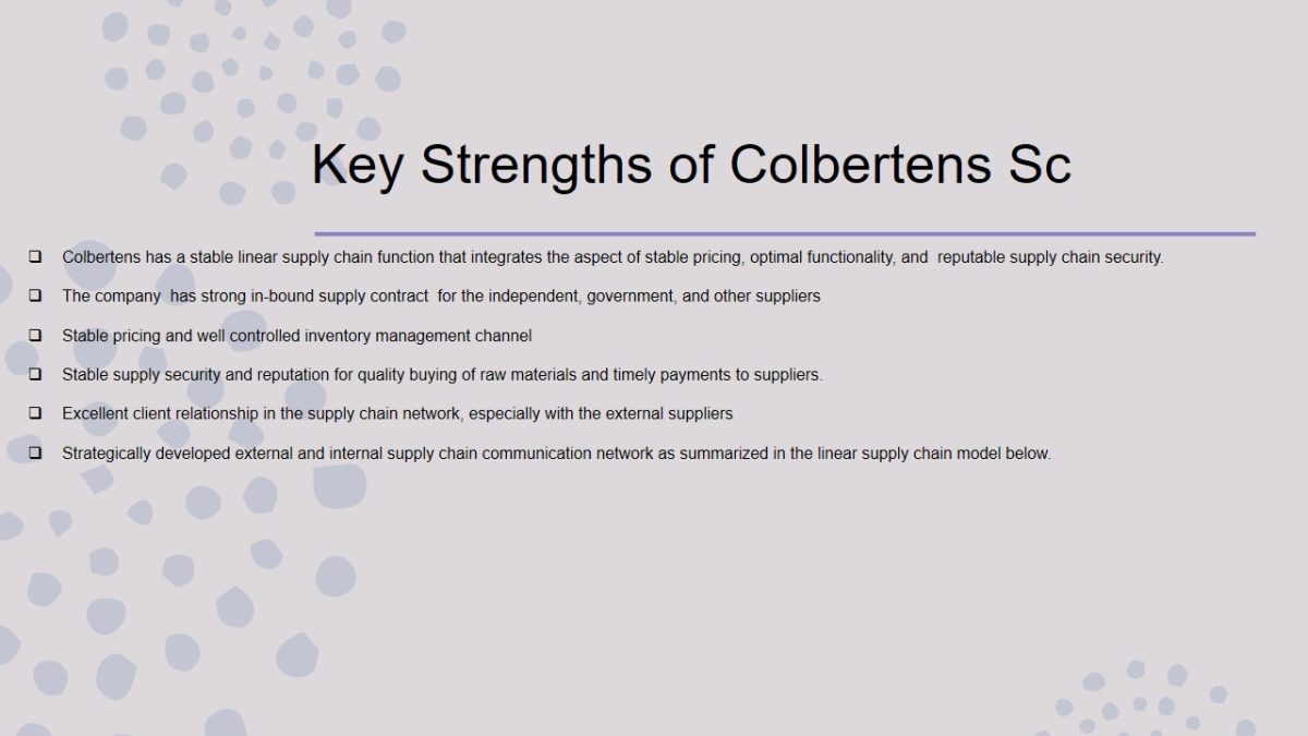 Key Strengths of Colbertens Sc