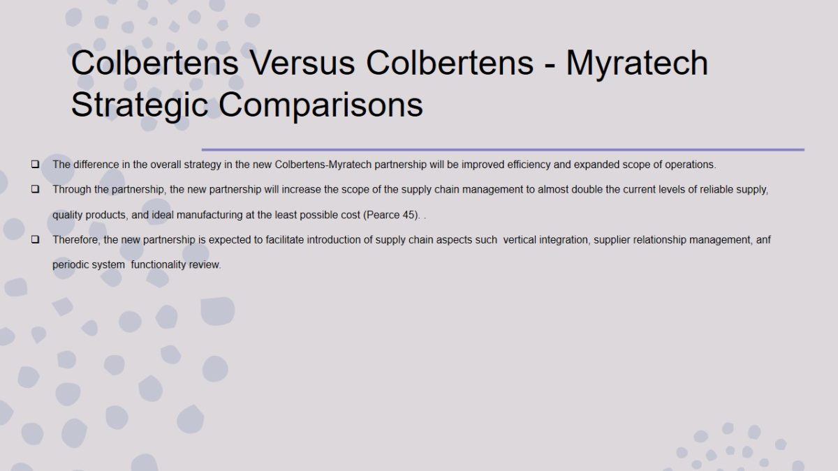 Colbertens Versus Colbertens - Myratech Strategic Comparisons