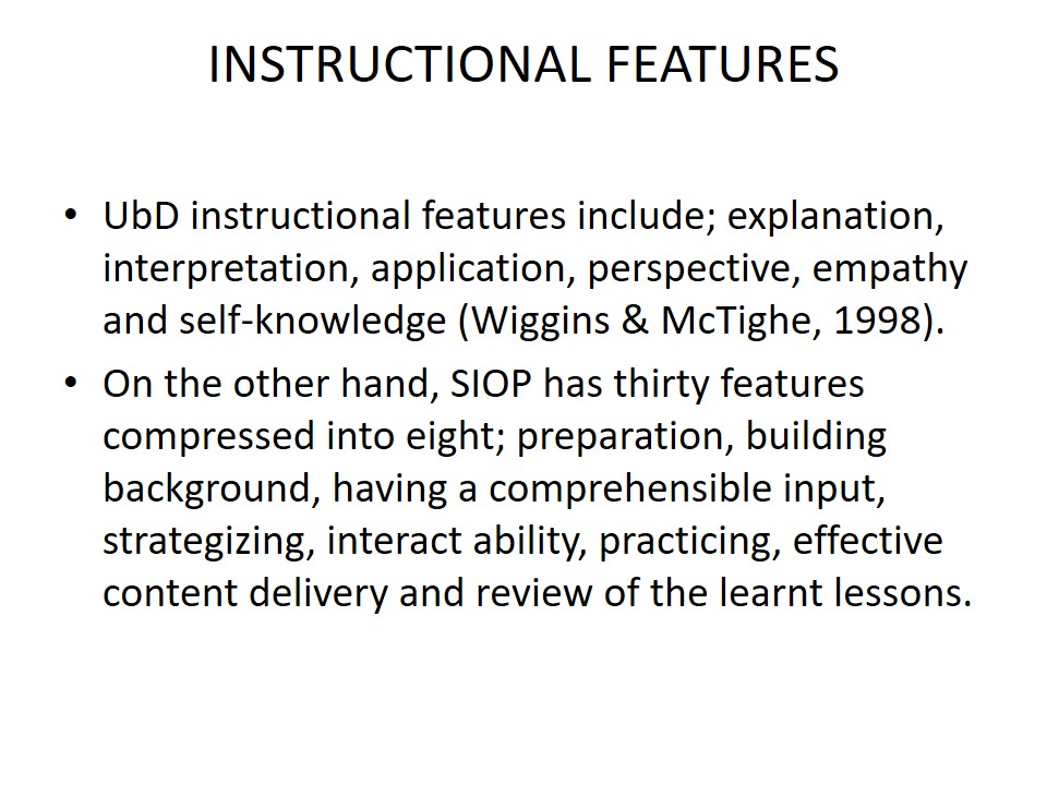 Instructional Features