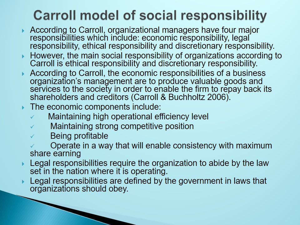 Carroll model of social responsibility