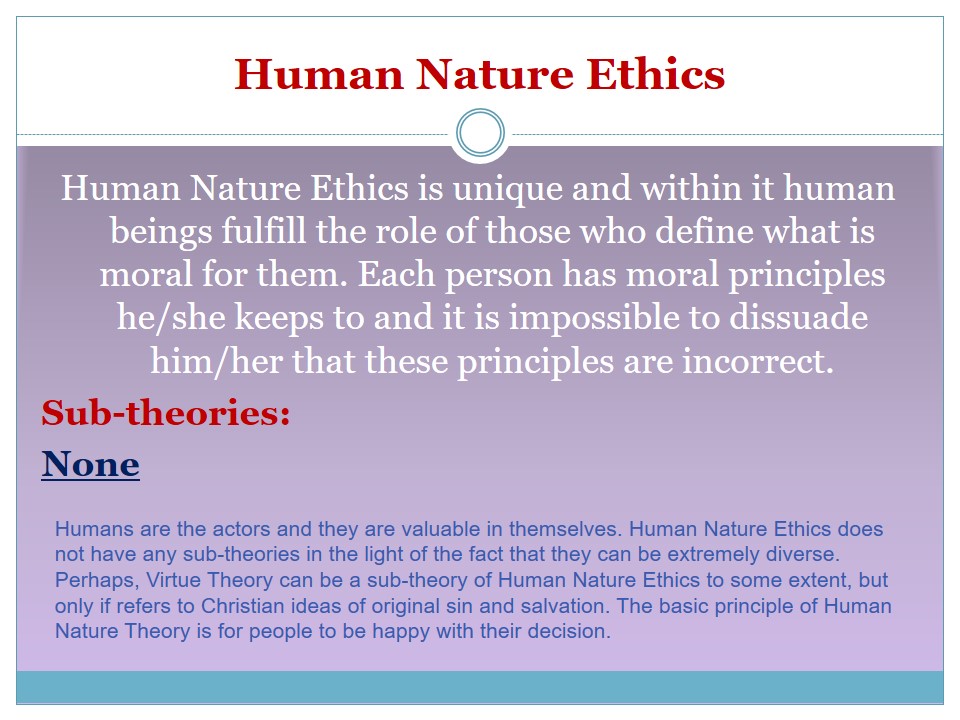 Human Nature Ethics