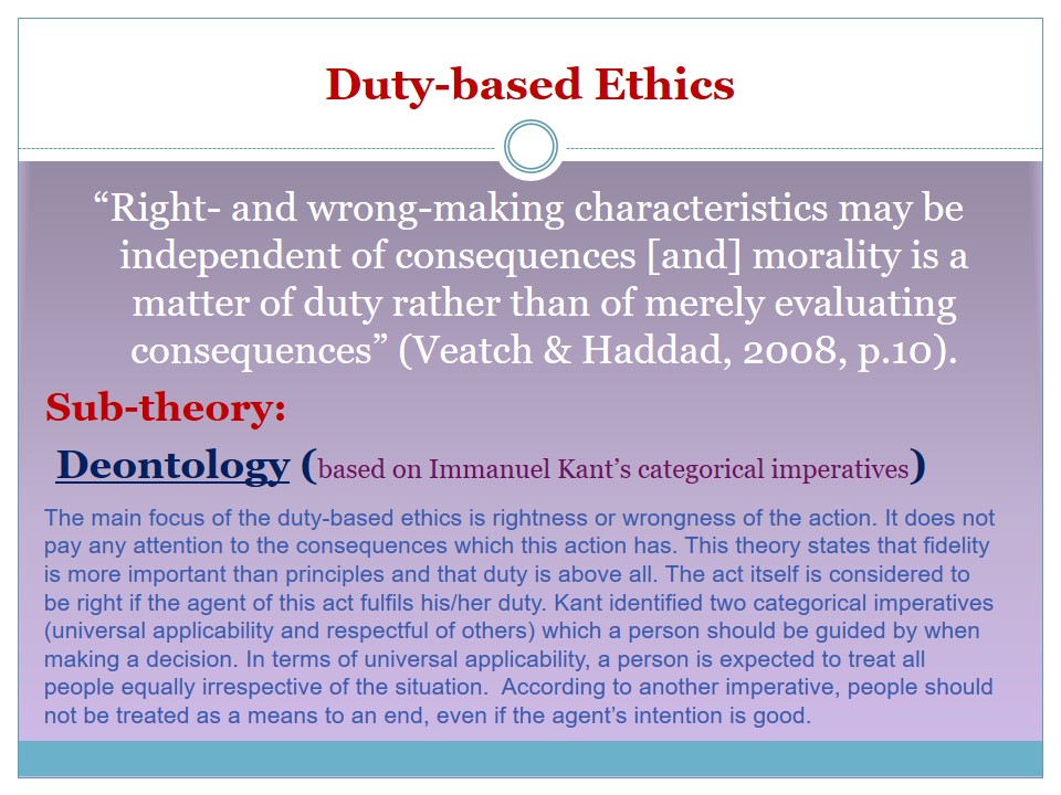 Duty-based Ethics