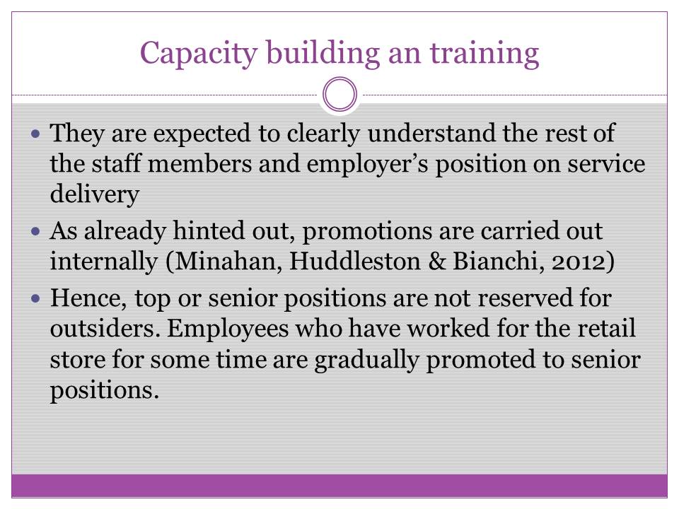 Capacity building an training