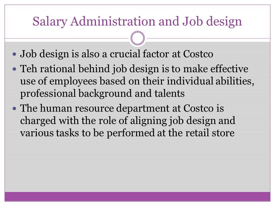 Salary Administration and Job design