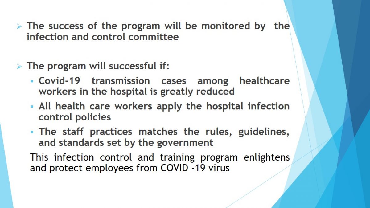 Plan for this Program Implementation In The Healthcare Facilities