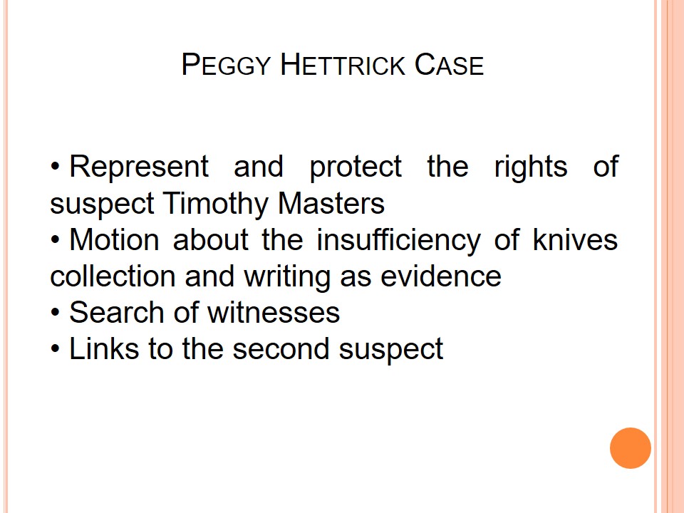 Peggy Hettrick Case