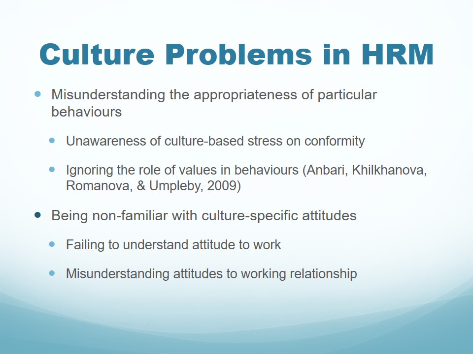 Culture Problems in HRM