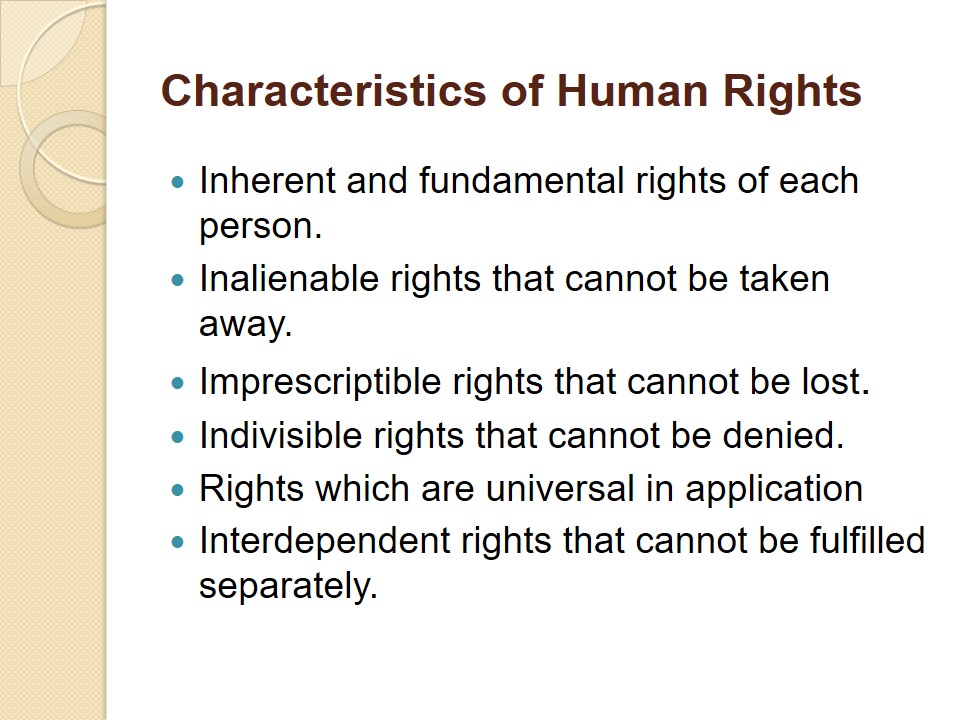 what are the 5 characteristics of human rights essay