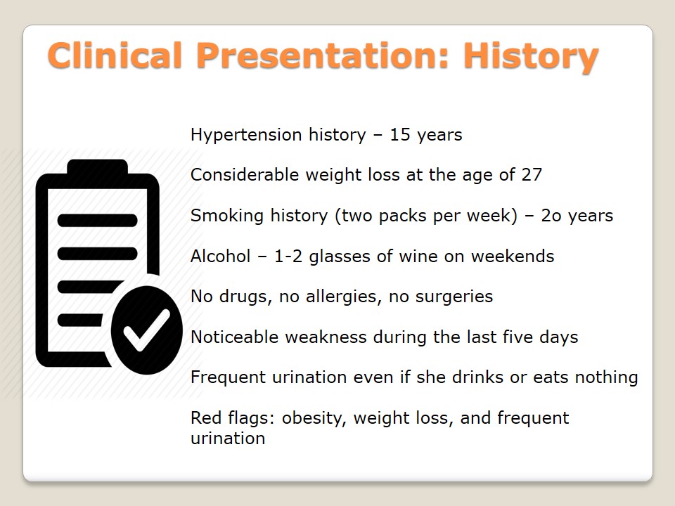 Clinical Presentation: History