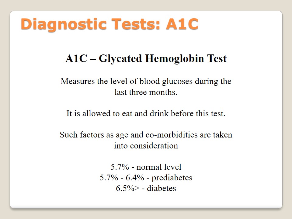Diagnostic Tests: A1C