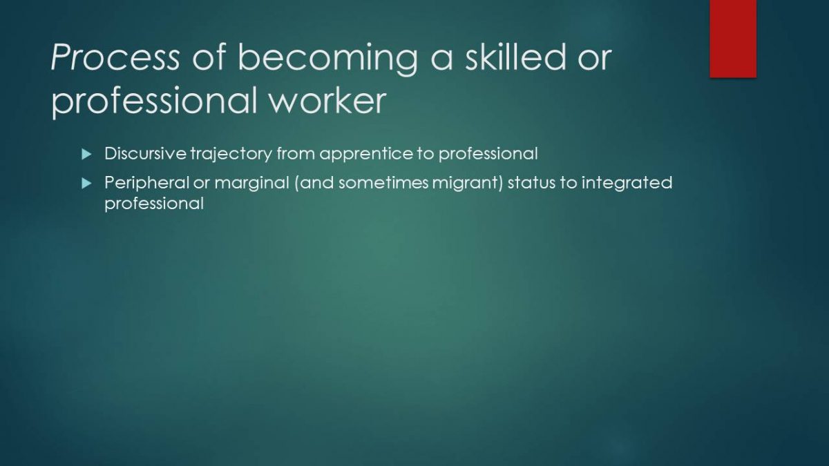 Process of becoming a skilled or professional worker