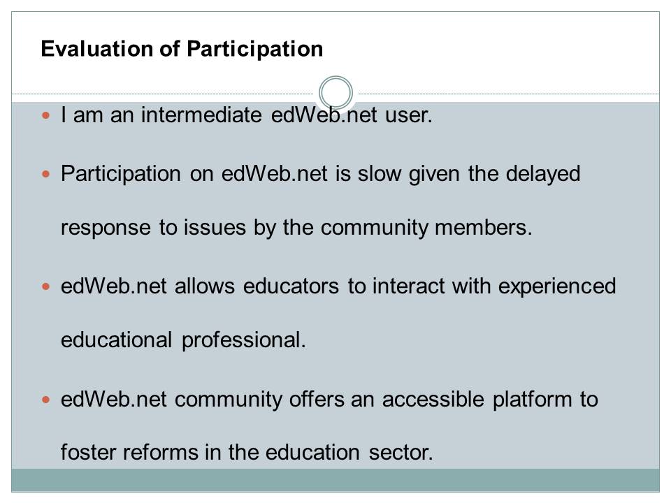 Evaluation of Participation