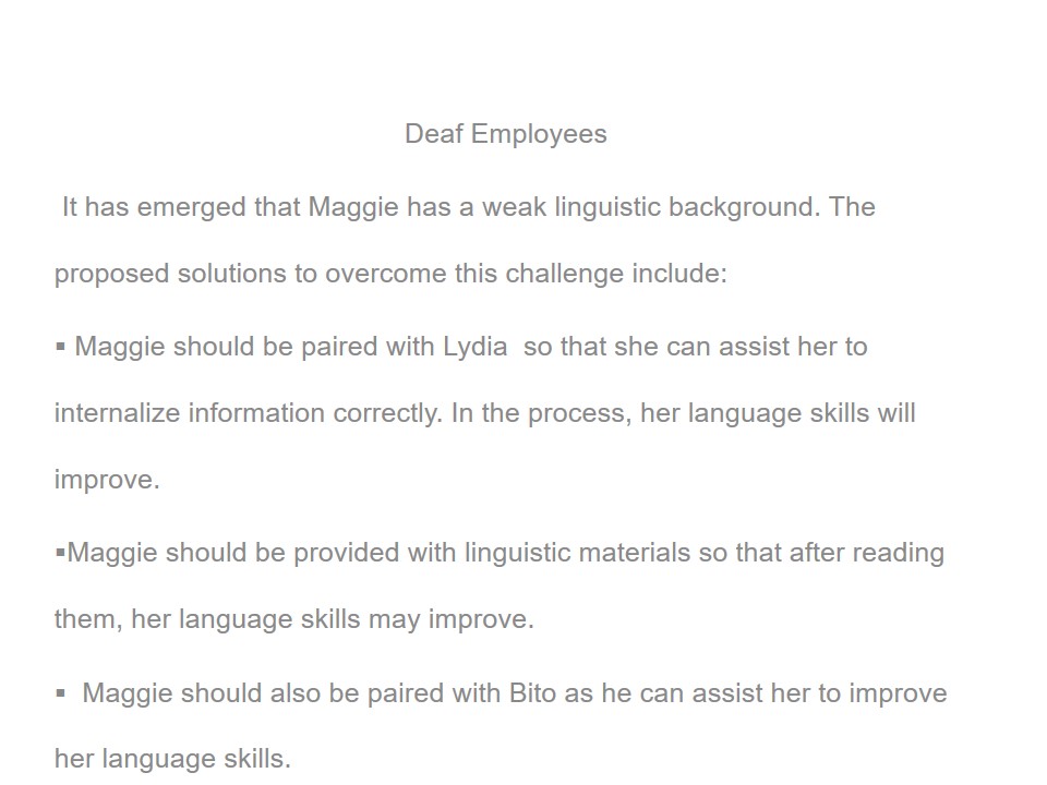 Deaf Employees