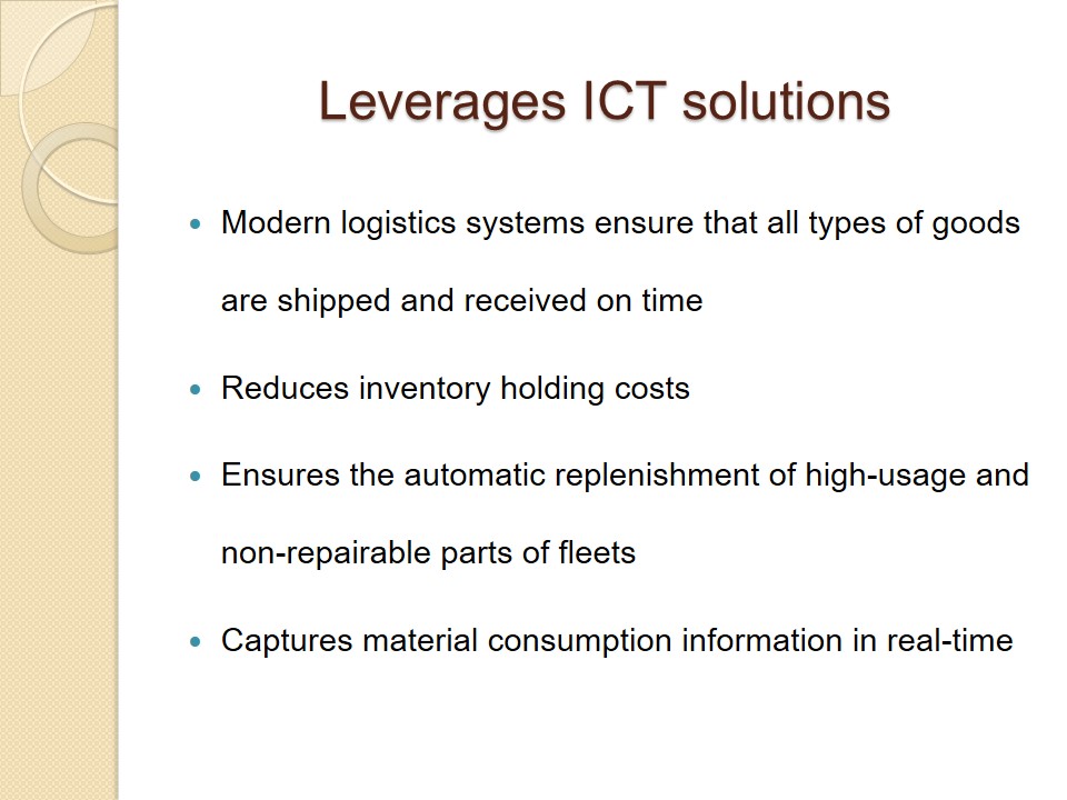 Leverages ICT solutions