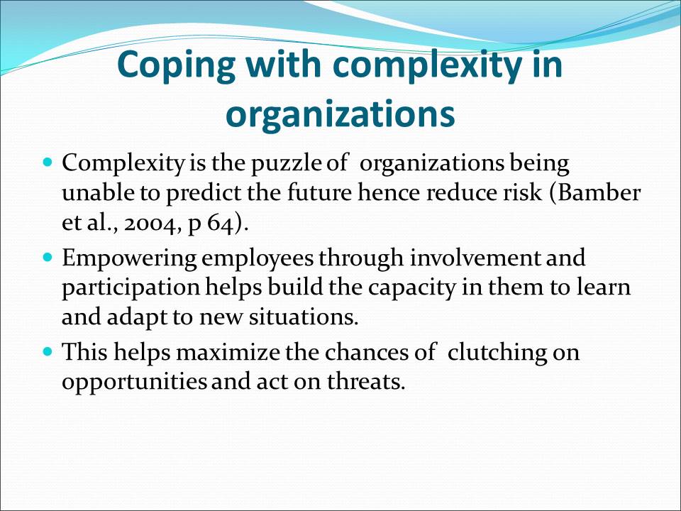 Coping with complexity in organizations