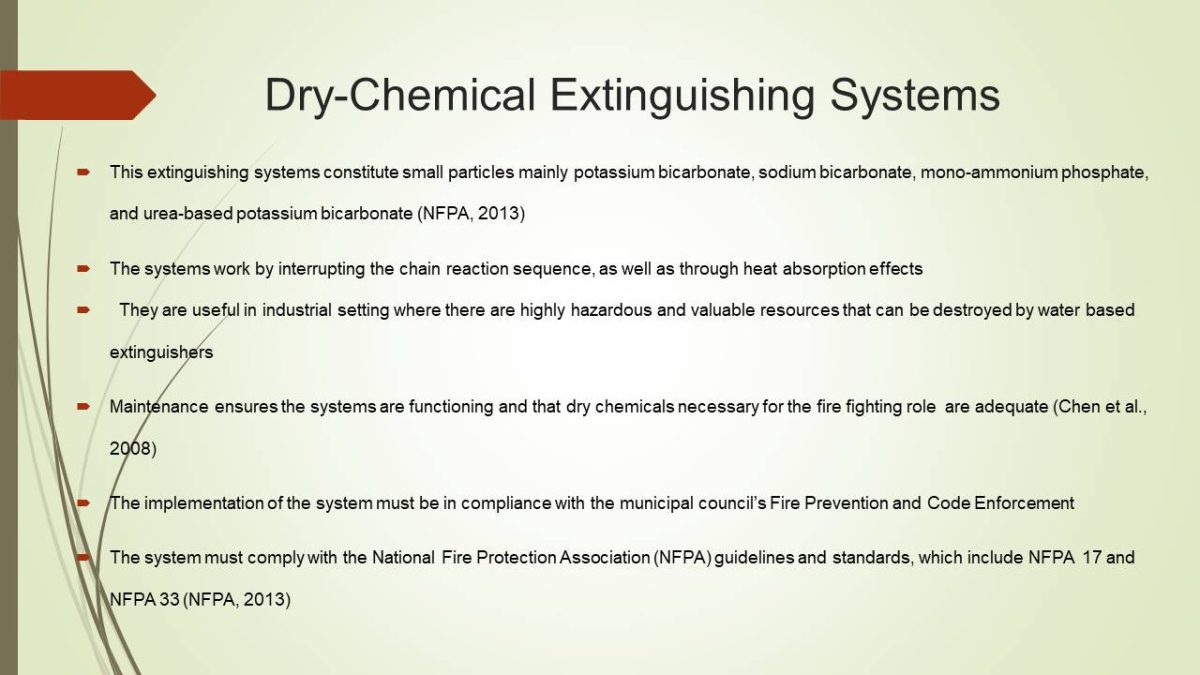 Dry-Chemical Extinguishing Systems