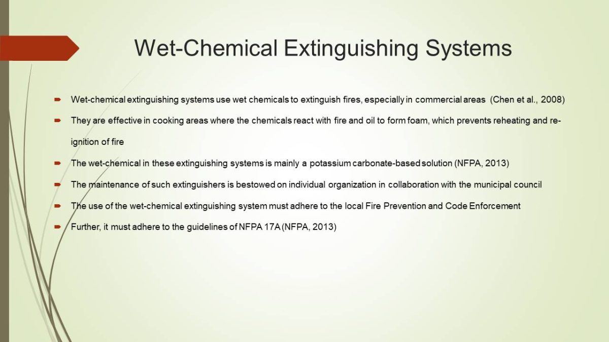 Wet-Chemical Extinguishing Systems