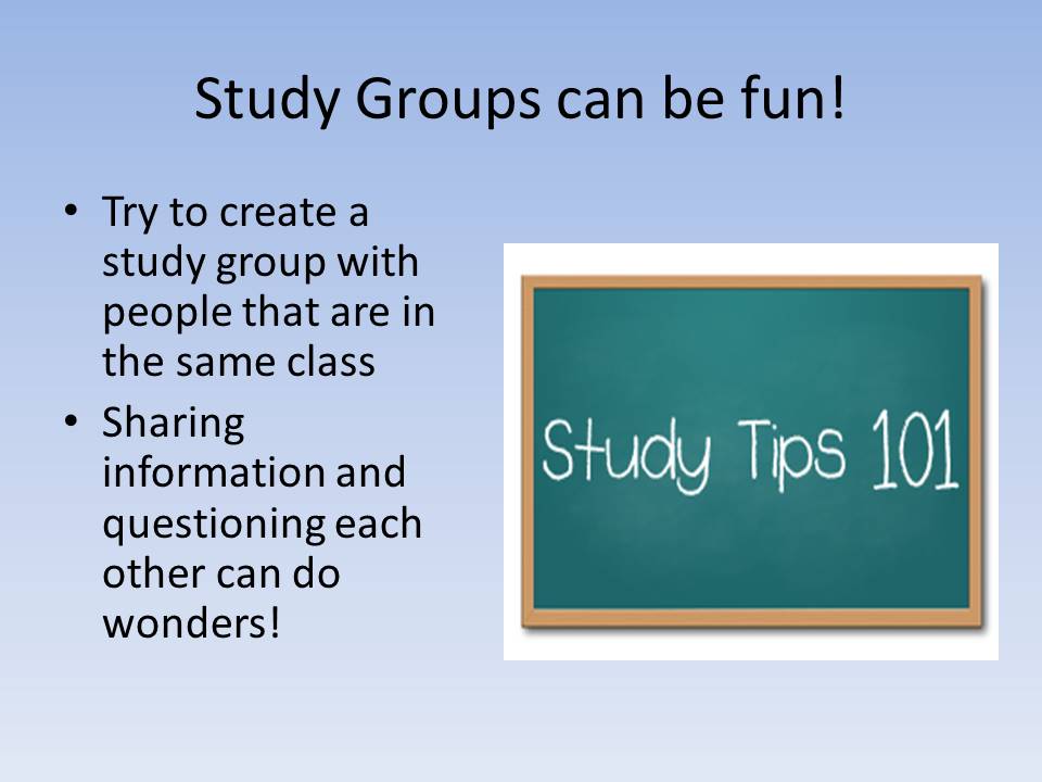 Study Groups can be fun!