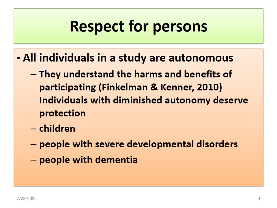 Respect for persons