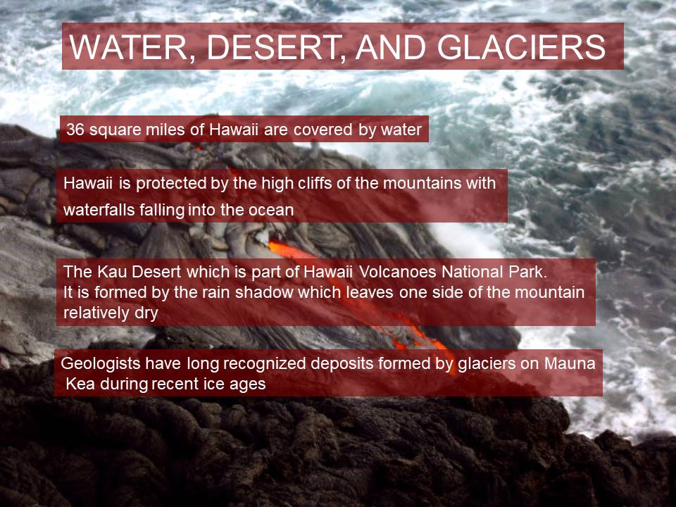 Water, Desert, and Glaciers