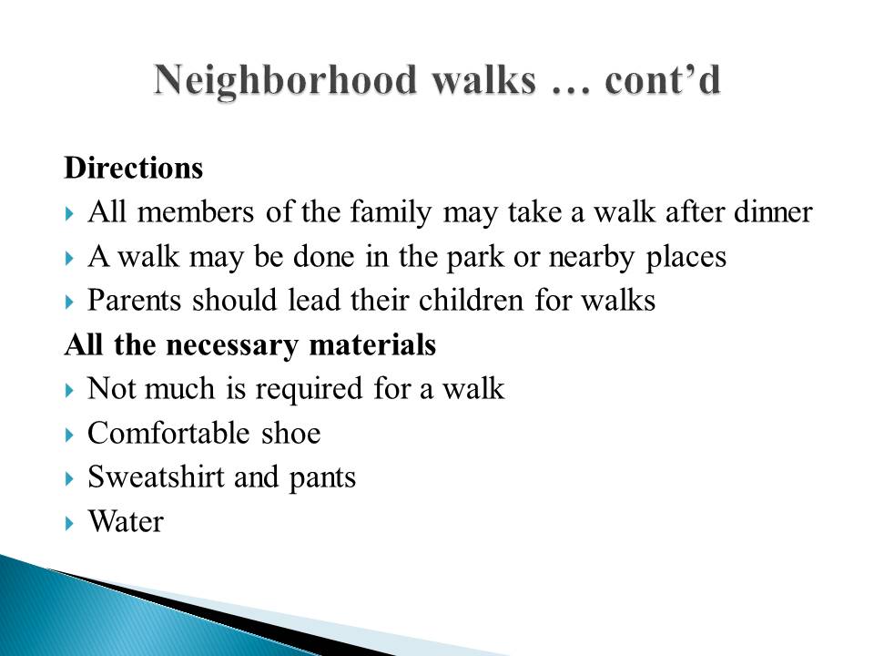 Neighborhood walks