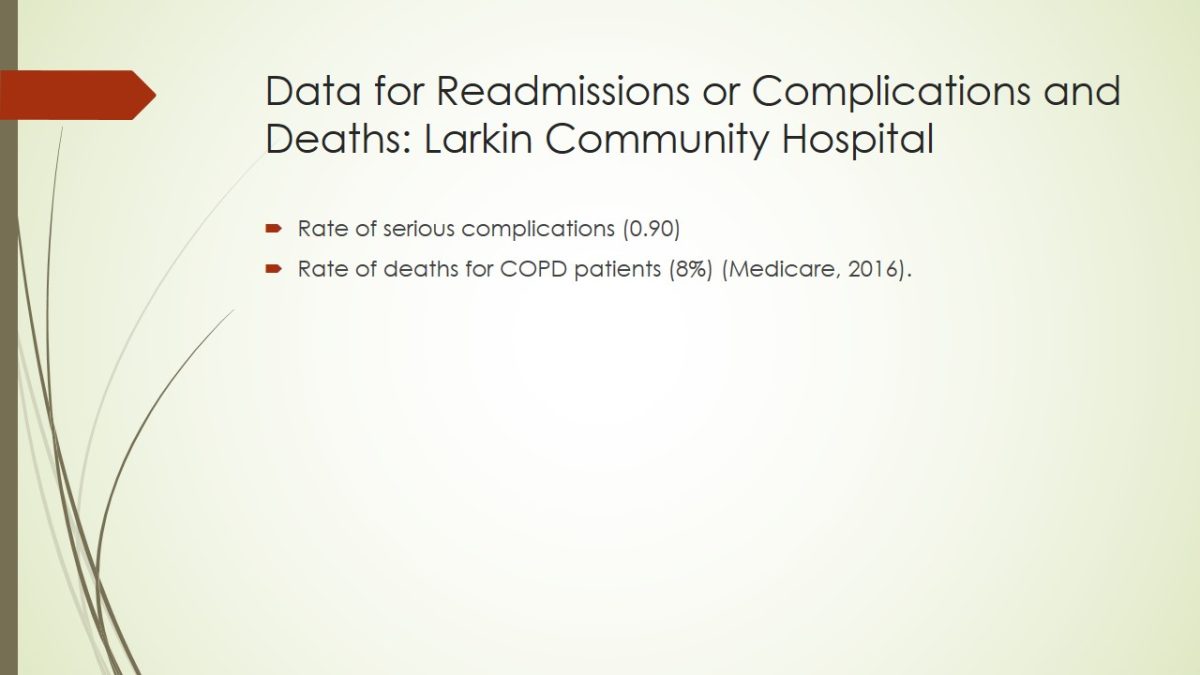 Data for Readmissions or Complications and Deaths: Larkin Community Hospital