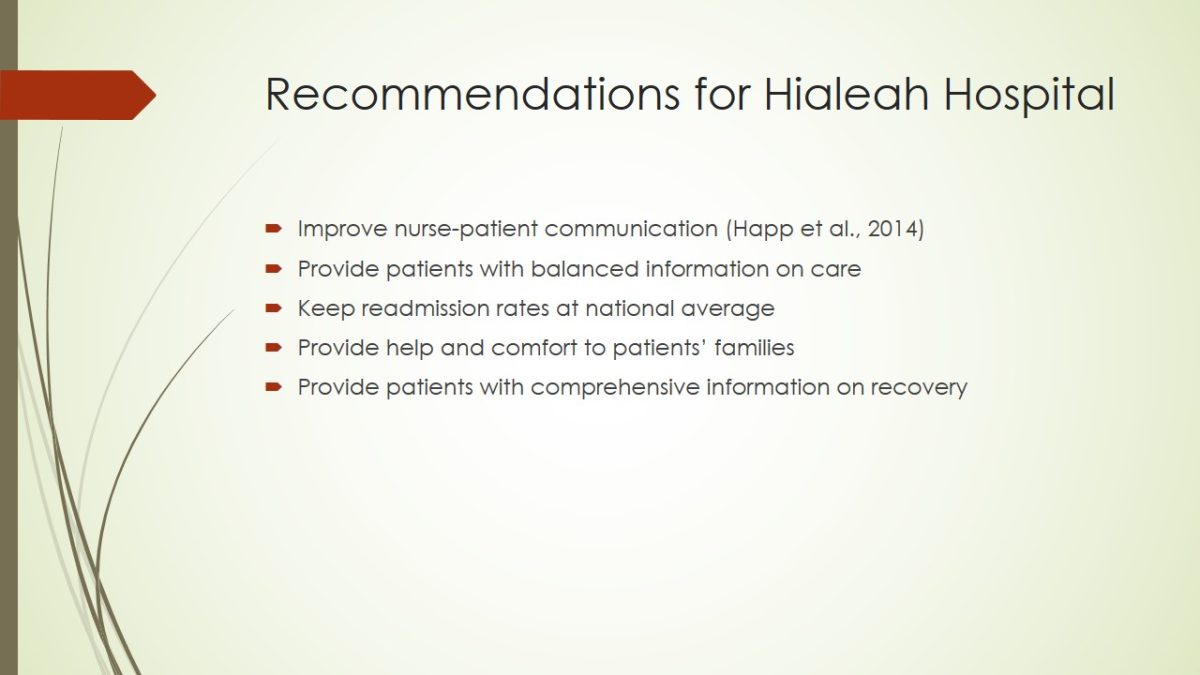 Recommendations for Hialeah Hospital