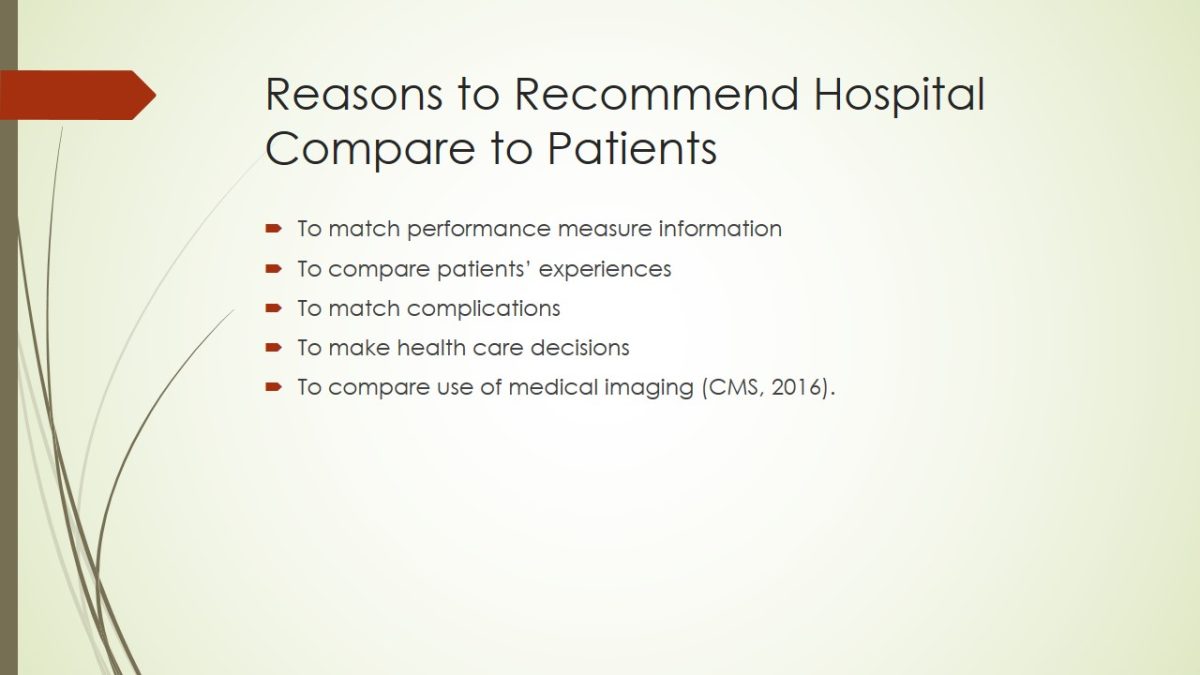 Reasons to Recommend Hospital Compare to Patients