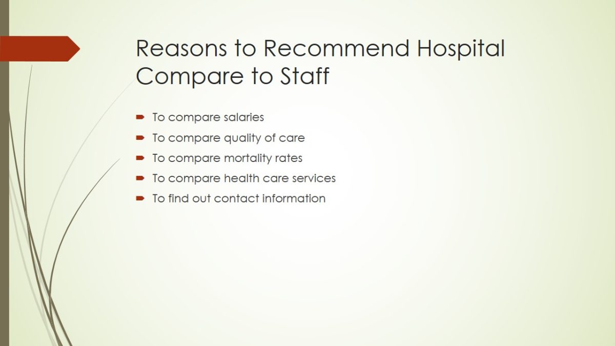 Reasons to Recommend Hospital Compare to Staff