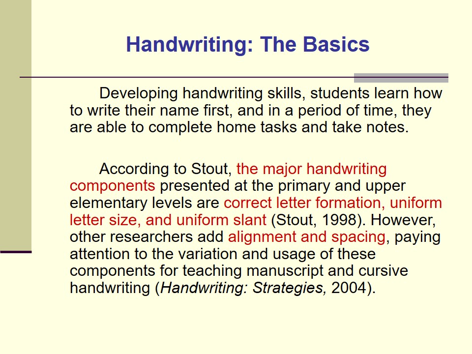 Handwriting: The Basics