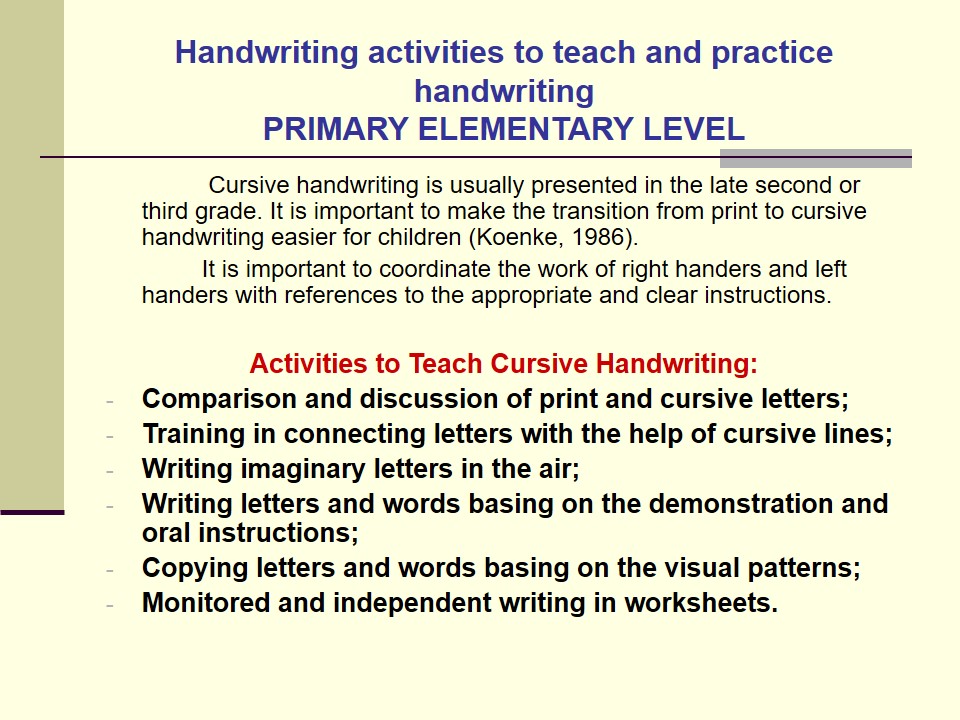 Primary Elementary Level