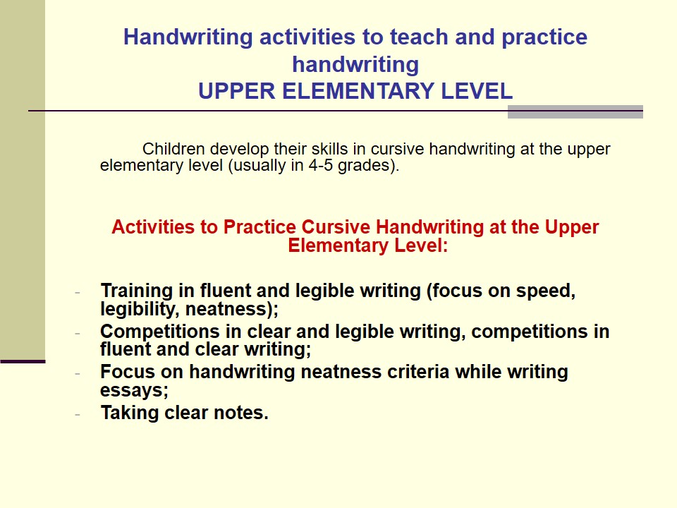 Upper Elementary Level