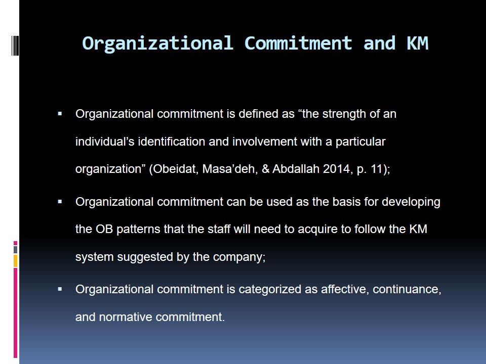 Organizational Commitment and KM
