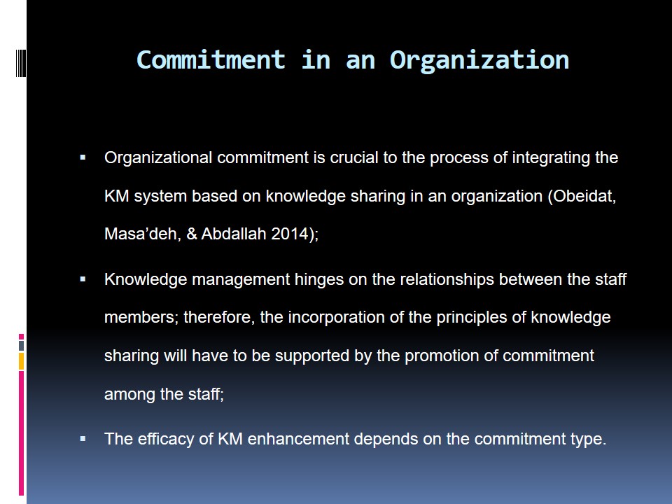 Commitment in an Organization