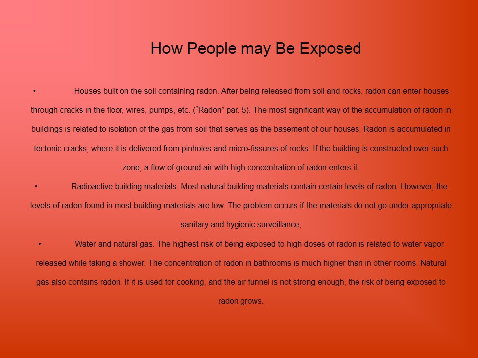 How People may Be Exposed