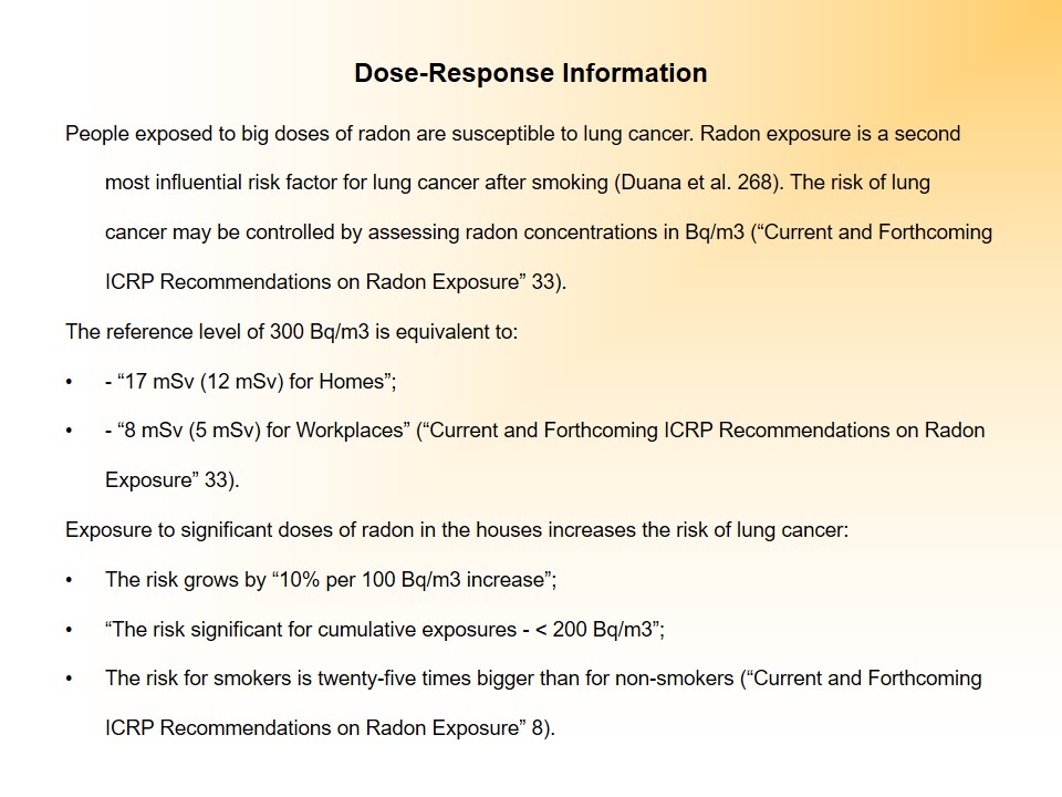 Dose-Response Information
