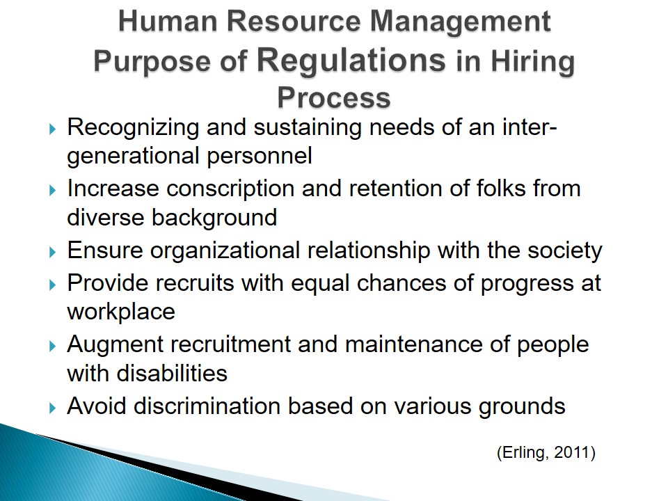 Human Resource Management: Purpose of Regulations in Hiring Process