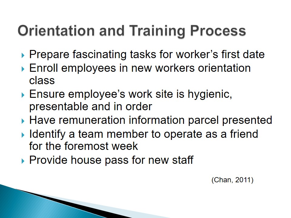 Orientation and Training Process