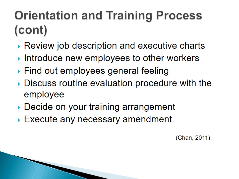 Orientation and Training Process