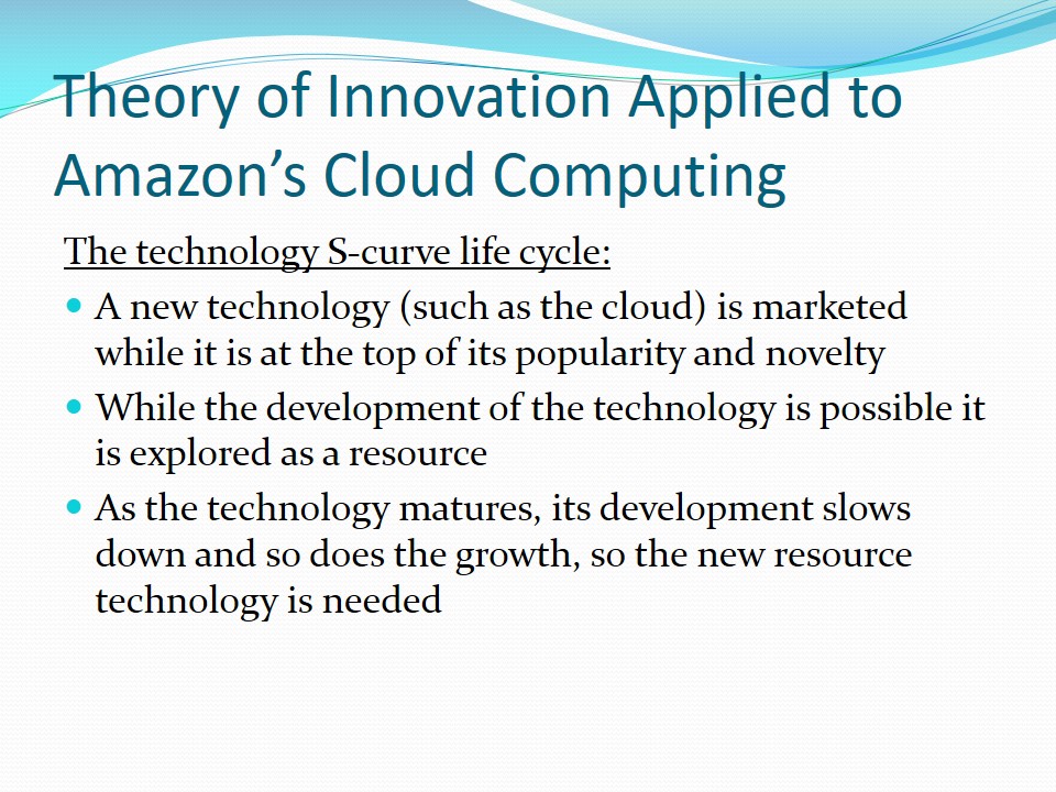 Theory of Innovation Applied to Amazon’s Cloud Computing