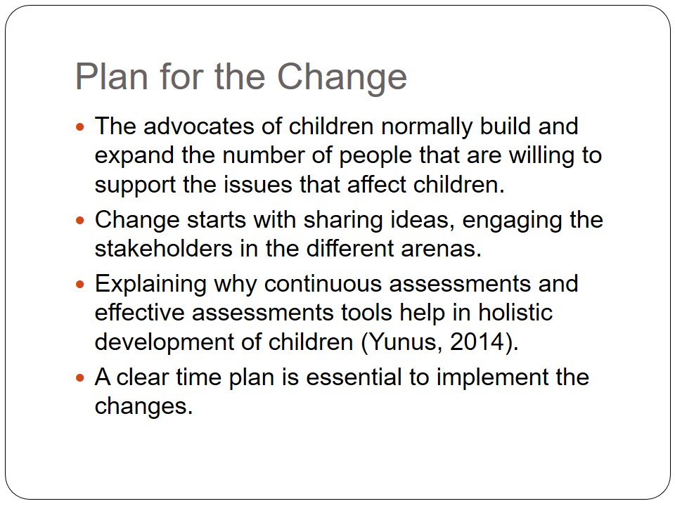 Plan for the Change