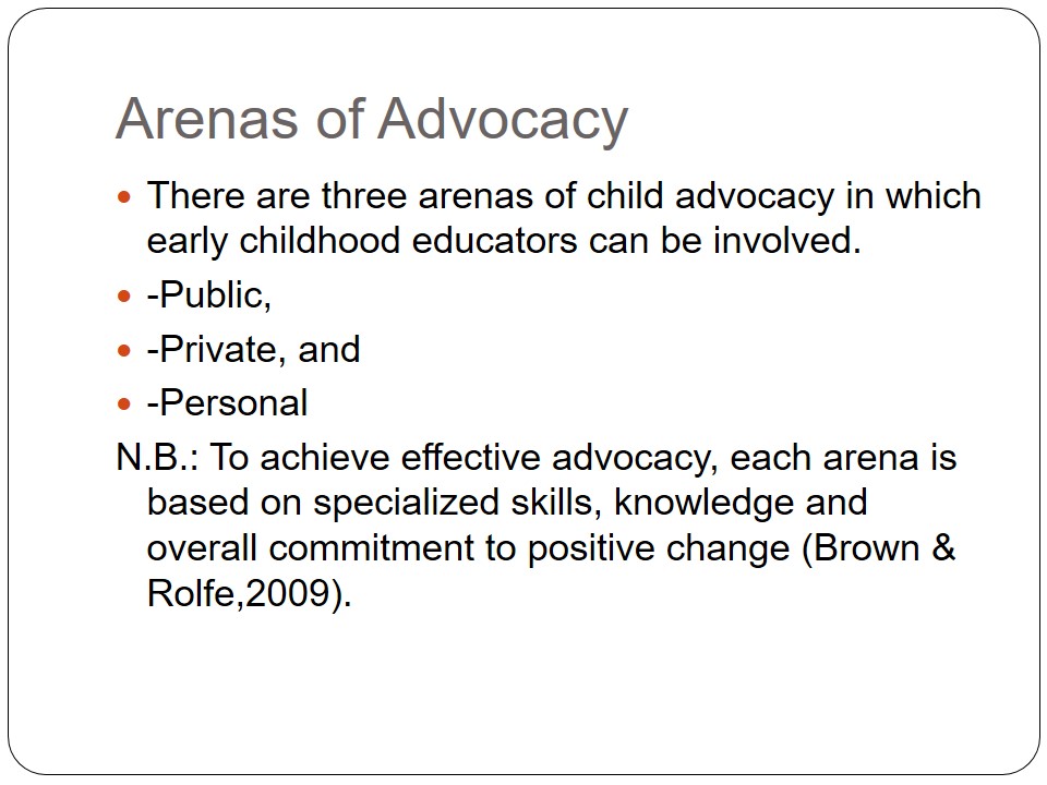 Arenas of Advocacy