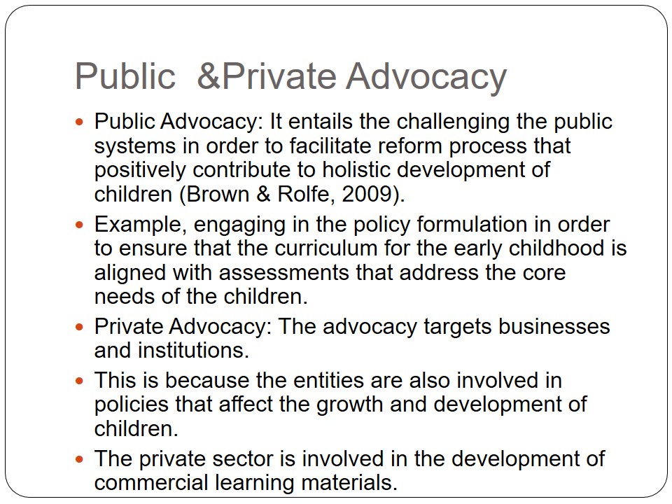 Public & Private Advocacy