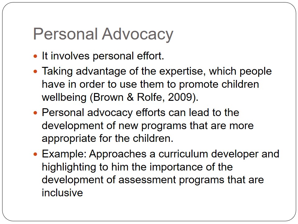 Personal Advocacy