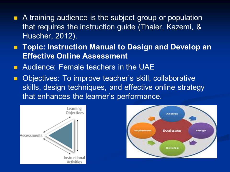Instruction Manual to Design and Develop an Effective Online Assessment