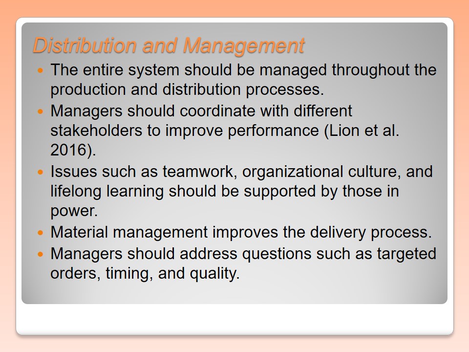 Distribution and Management