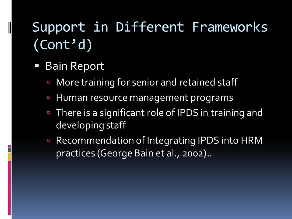 Support in Different Frameworks