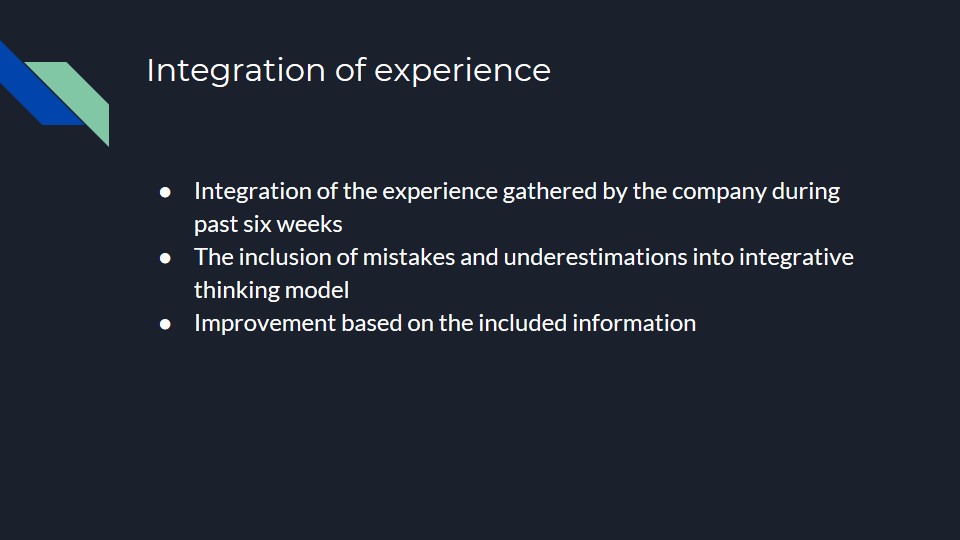 Integration of experience